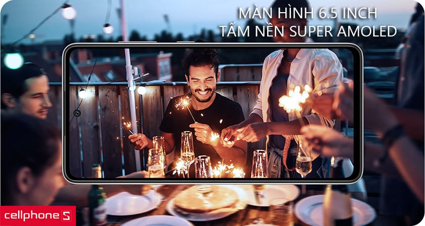 Màn hình 6.5 inch và tấm nền Super AMOLED